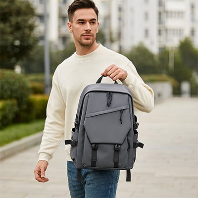 Sac a dos ordinateur portable gris