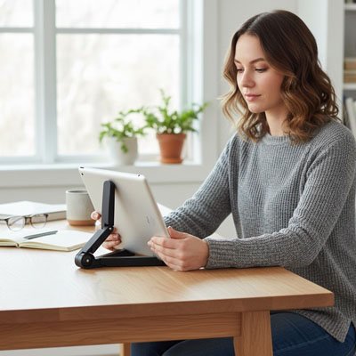 Support pour tablette avec femme