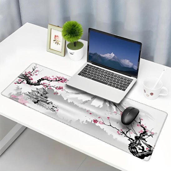 Tapis de souris devant ordinateur