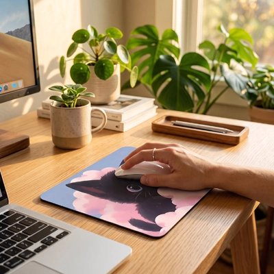Tapis de souris sur bureau