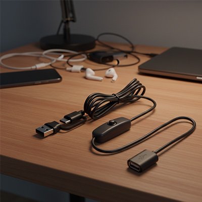 Cable rallonge usb​  avec interrupteur 