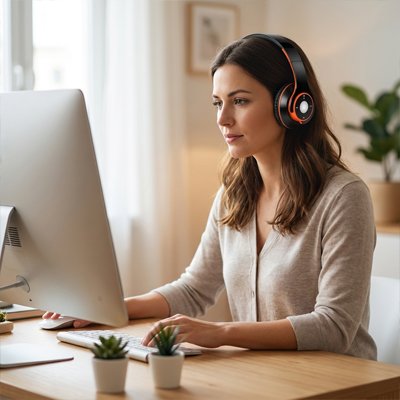 Casque bluetooth orange