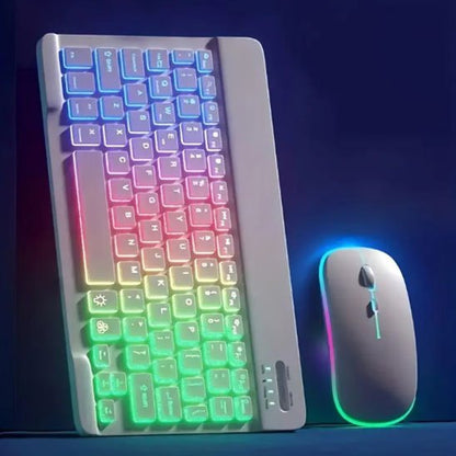 Clavier bluetooth blanc avec souris