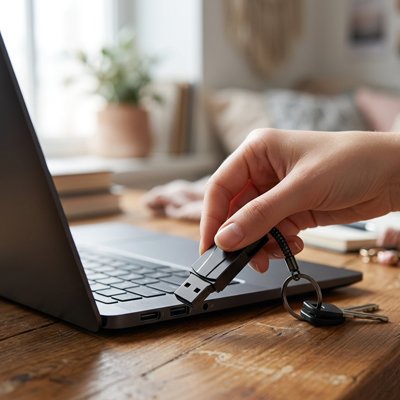 Clé usb 1to​ dans main