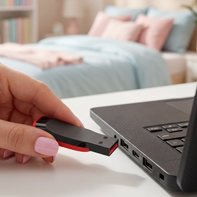 Clé usb 64 go​ dans main gauche