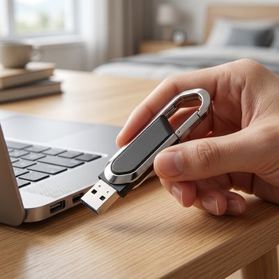 Clé usb 64 go dans main