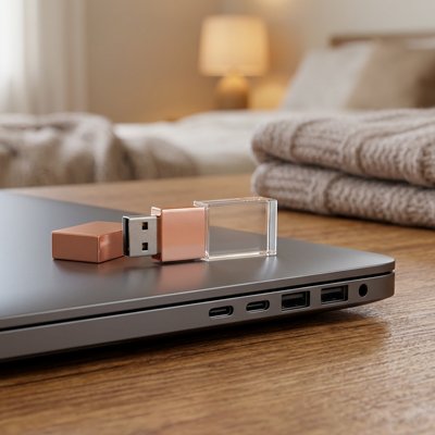 Clé usb 64 go​ rose sur ordinateur