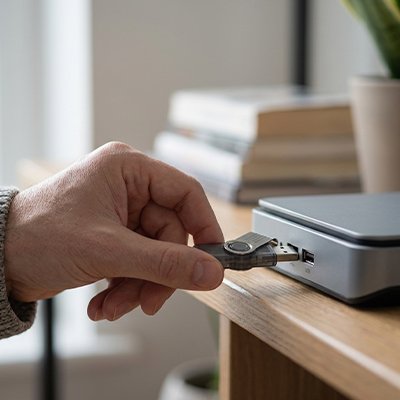 Clé usb 8go noir connection