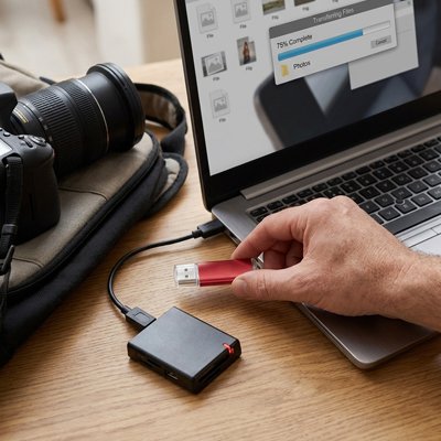 Clé usb 8go rouge main