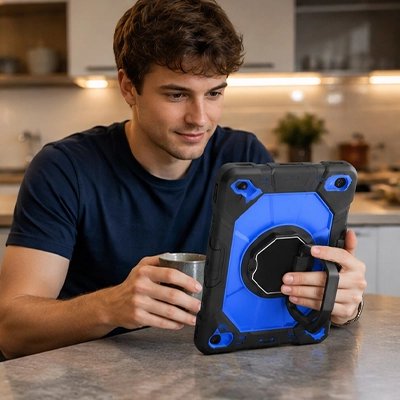 coque tablette blue noir