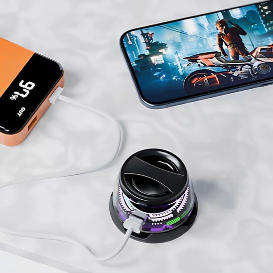 Enceinte bluetooth sur table