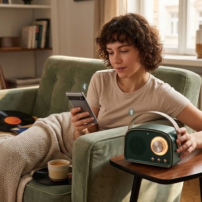 Mini enceinte bluetooth​ vert fonce