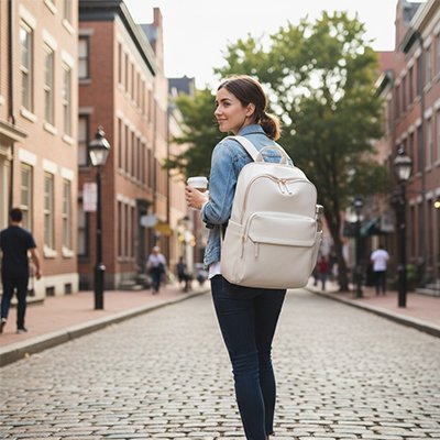 Sac a dos ordinateur femme beige femme