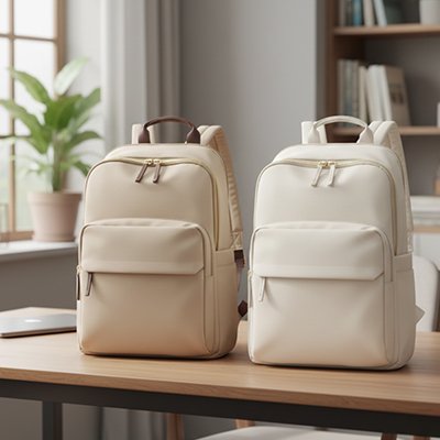 Sac a dos ordinateur femme rose beige