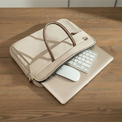 Sac ordinateur femme beige seul