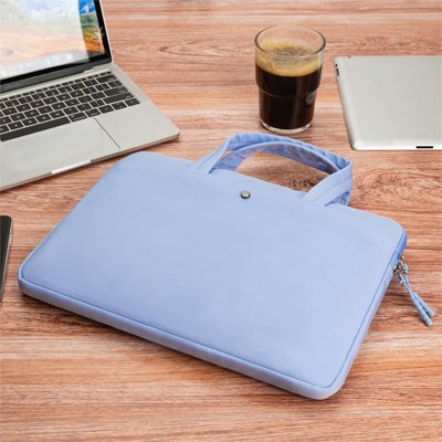 Sac ordinateur femme bleu pale