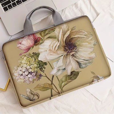 Sacoche ordinateur femme motifs floraux