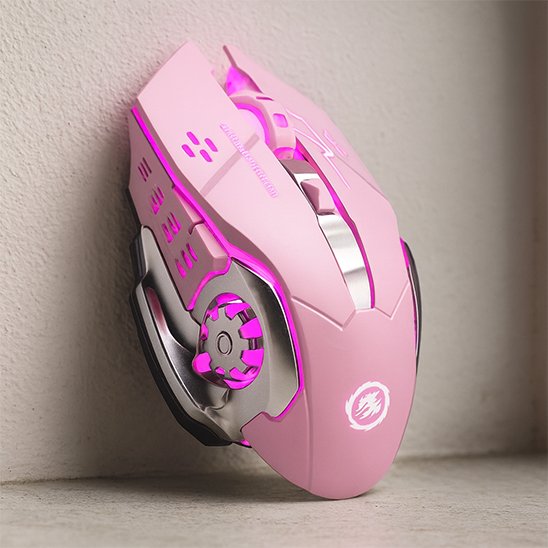 Souris bluetooth gamer rose sur mur