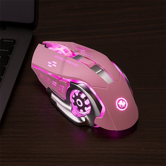 Souris bluetooth gamer rose