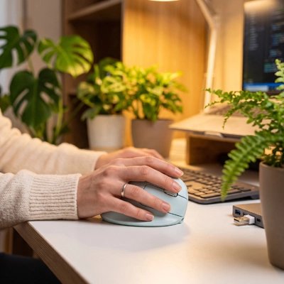 souris ergonomique vert