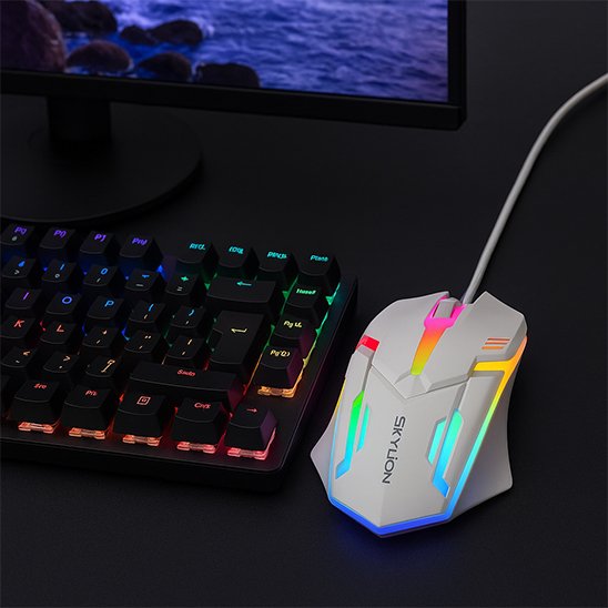 Souris filaire blanc, vert rose bleu