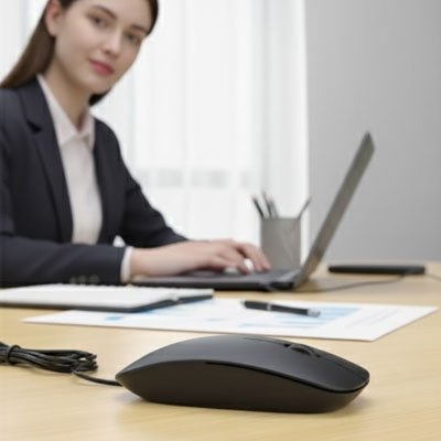 souris filaire sur le bureau