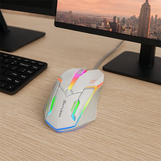 Souris filaire sur un bureau
