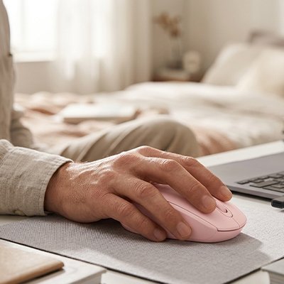 Souris ordinateur rose
