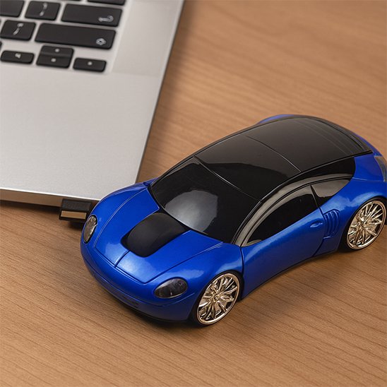 Souris sans fil auto bleu