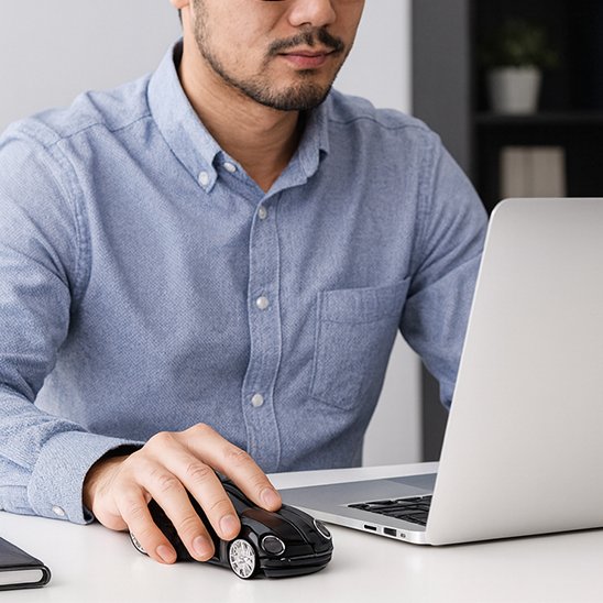 Souris sans fil auto noir homme