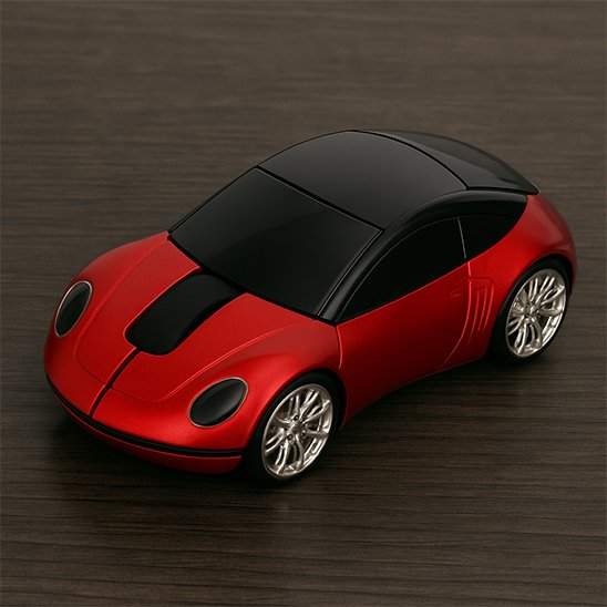 Souris sans fil auto rouge