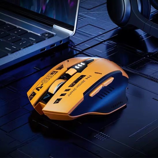 Souris sans fil orange seul