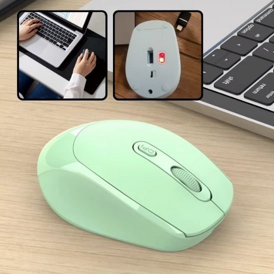 Souris sans fil vert seul