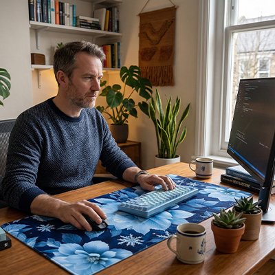 Sous main bureau  florale