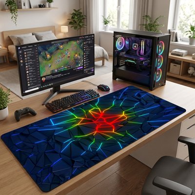 Sous main bureau colorer devant ordinateur