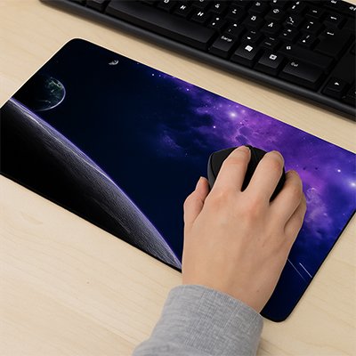 Sous main bureau espace avec main