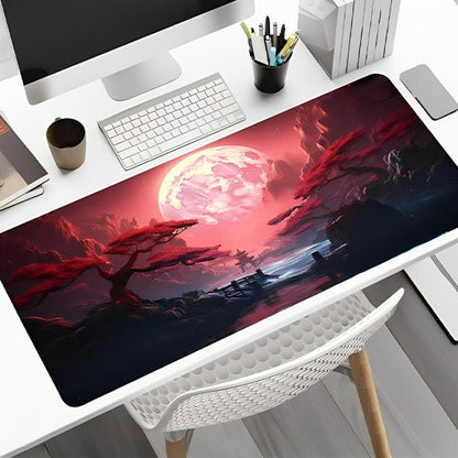 Sous main bureau lune blanche fond rosé