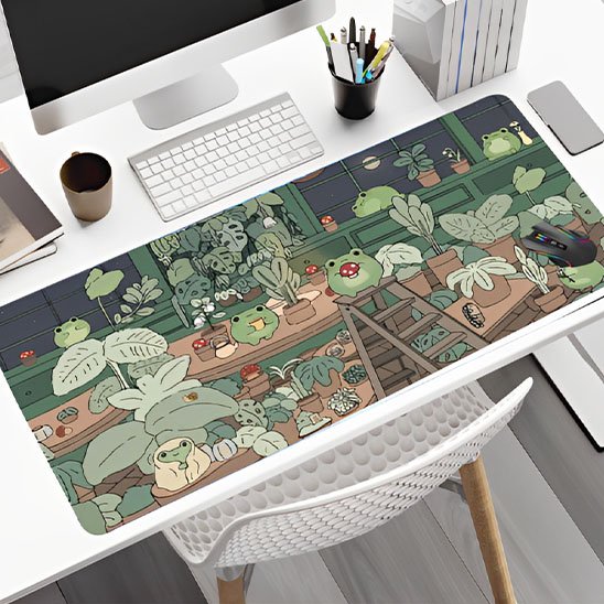Sous main bureau plante verte