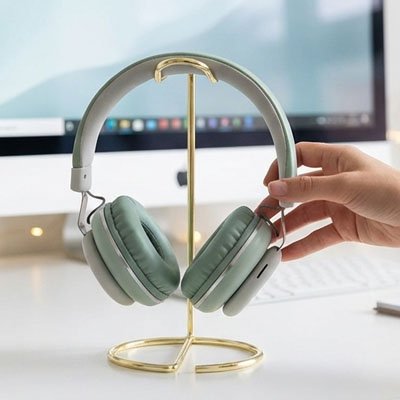 Support casque​ dore rose