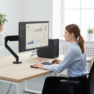 Support ecran PC avec femme