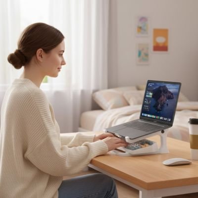 Support ordinateur portable avec fille