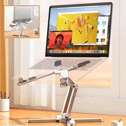 Support ordinateur portable rétractable avec ordinateur portable dessus