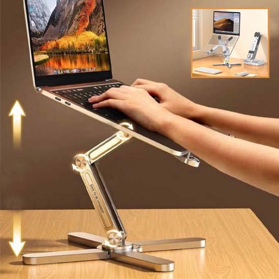 Support ordinateur portable rétractable des mains 