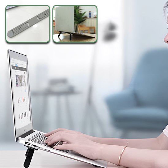Support ordinateur portable une personne qui écrit