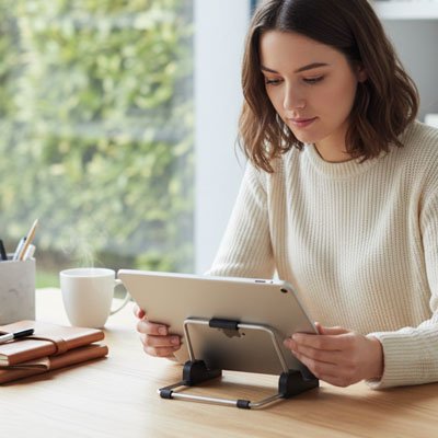 Support pour tablette avec femme