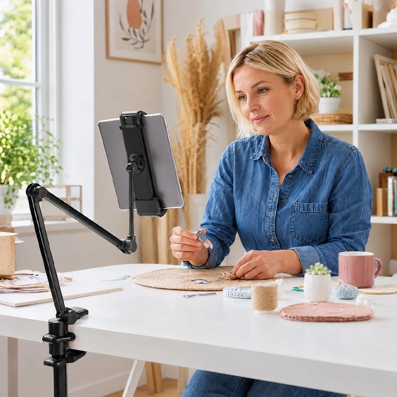 support tablette bras metallique