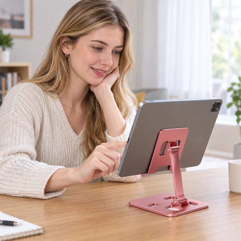 support tablette rose