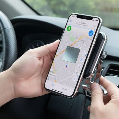 Support telephone voiture avec deux main