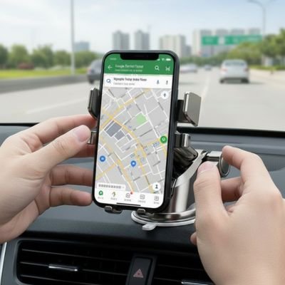 Support telephone voiture avec deux mains