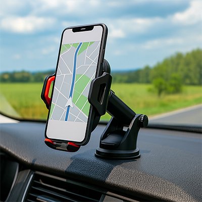 Support telephone voiture avec telephone